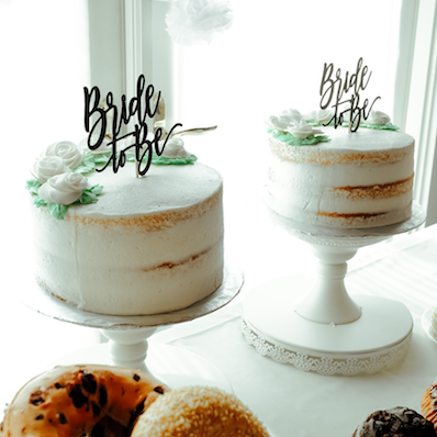 Bride-To-Be Cake toppers with naked cakes